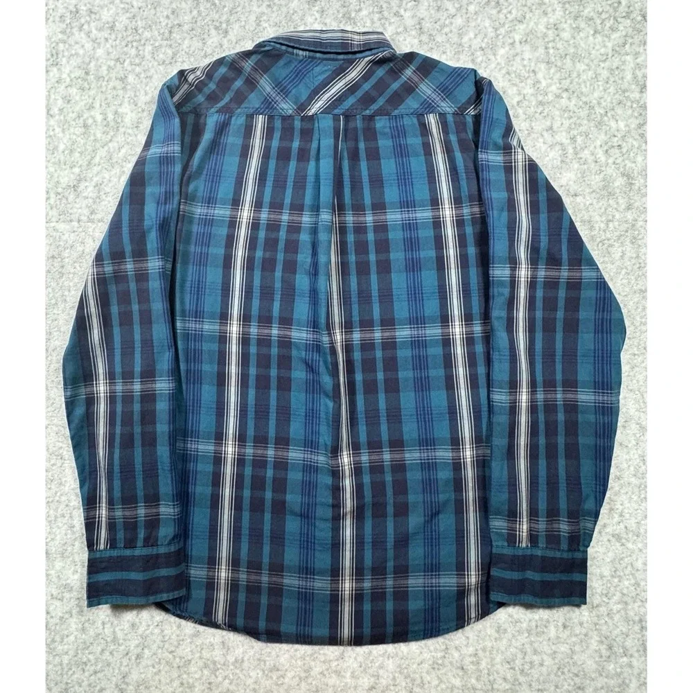 Levi's Shirt Mens Large Blue Plaid Button Down Long Sleeve Cotton Blend Casual